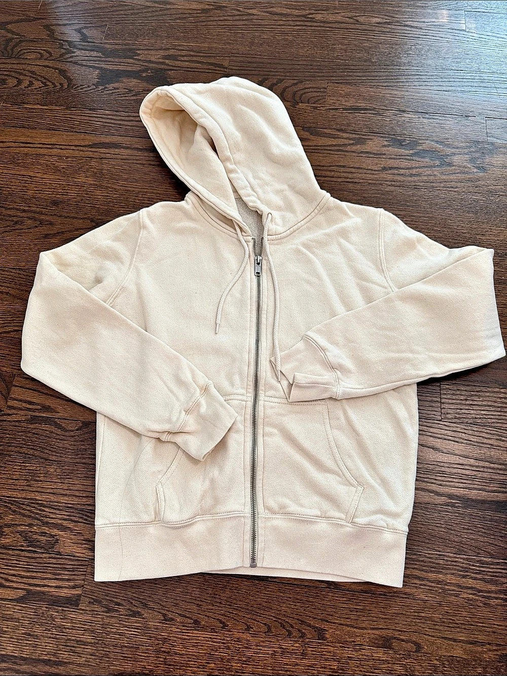 Brandy Melville Cream Zip-Up Hoodie